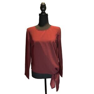 Women's Talbots Long Sleeve, Side Tie, Jewel Neck Top, Size XS, EUC